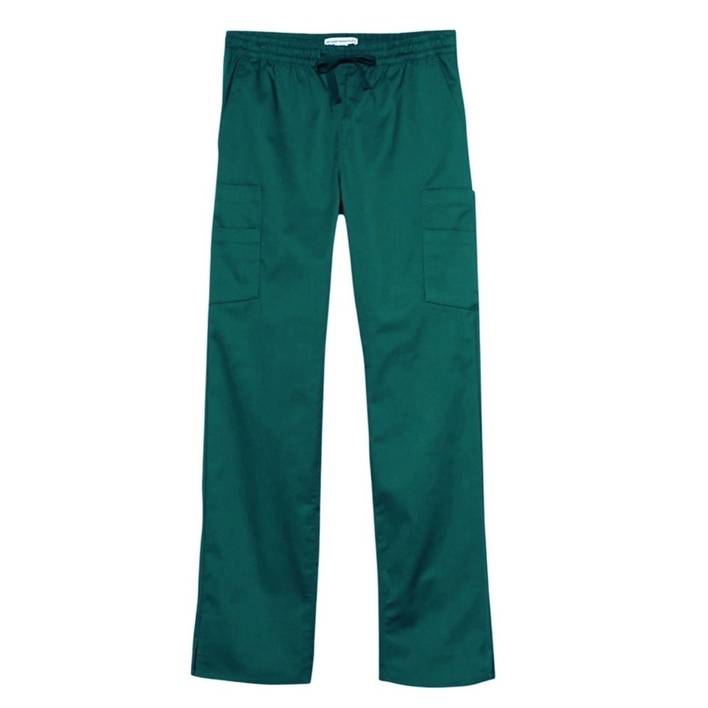 Women’s Scrub Pant Quick-Dry Cargo Pocket Pull-on Waist Stretch Hunter Green NWT